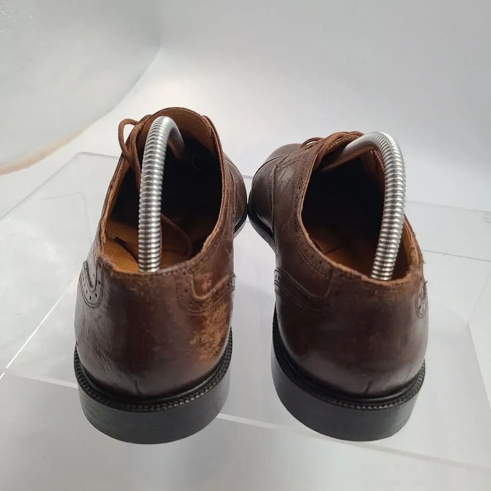 Stanley Blacker Couture Handmade Italy Dress Brown Cap Toe Oxfords 9M Style 526